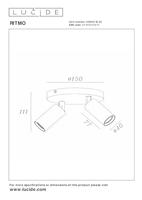 Lucide RITMO - Plafondspot - Ø 15 cm - 2xGU10 (MR11) - Zwart - thumbnail