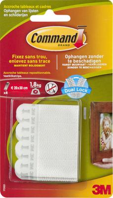 Command fotolijststrip, small, draagvermogen 1,8 kg, wit, blister van 8 stuks Command fotolijststrip, small, draagvermogen 1,8 kg, wit, blister van 8 stuks