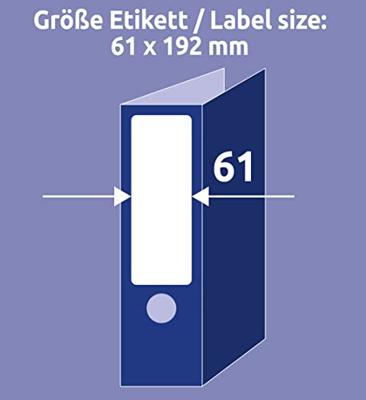 Avery-Zweckform Ordneretiketten L4761-100 61 x 192 mm Papier Wit Permanent hechtend 400 stuk(s)