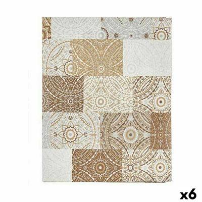 Vlekbestendig tafelkleed Kinvara Beige Dun canvas Anti-vlek Tegel 140 x 180 cm (6 Stuks)