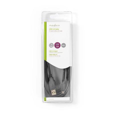 USB 2.0-Kabel | A Male - Micro-B Male | 3,0 m | Zwart