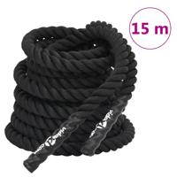 VidaXL Battle rope zwart 15 m 11 kg polyester - thumbnail