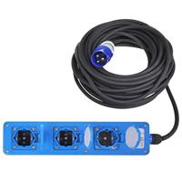 PRO PLUS Stroomvoorziening 3-weg/Schuko CEE 5 meter - thumbnail