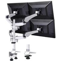 SpeaKa Professional SP-3957076 Flex Monitor-tafelbeugel 4-voudig 25,4 cm (10) - 68,6 cm (27) Zwart, Zilver In hoogte verstelbaar, Kantelbaar, Zwenkbaar, - thumbnail