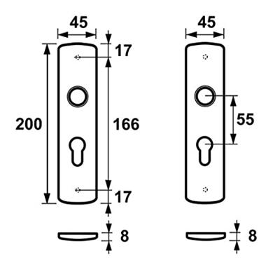 Binnendeurbeslag klik zwart L pc55