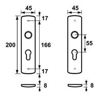 Binnendeurbeslag klik zwart L pc55 - thumbnail
