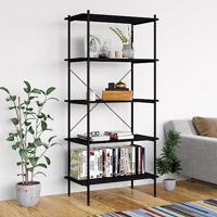 VidaXL Opbergrek 5-laags 80x40x163 cm zwart - thumbnail
