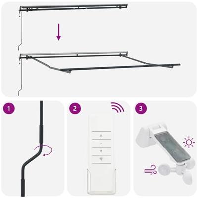 VidaXL Inklapbaar zonnescherm multikleur 350 x 250 cm