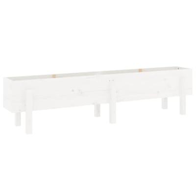 VidaXL Plantenbak verhoogd 160x30x38 cm massief grenenhout wit