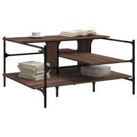 Salontafel 100x100x48,5 cm bewerkt hout bruin eikenkleur - thumbnail