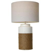 Bureaulamp Home ESPRIT Wit Linnen Keramisch 38 X 38 X 61,5 cm - thumbnail