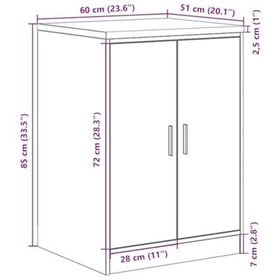 VidaXL Garagekast 60x51x85 cm massief grenenhout oud hout