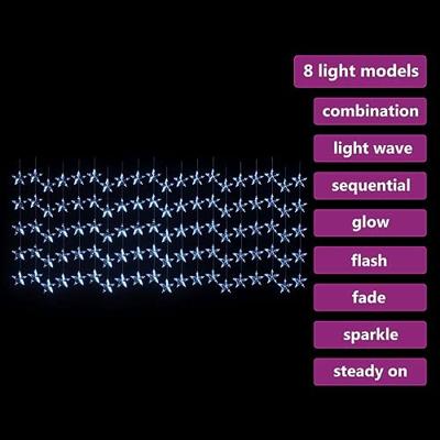 VidaXL Lichtsnoergordijn sterren met 500 led&apos;s en 8 functies blauw