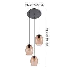 Stars of Light Hanglamp amberglasEstanys 1 3-lichts - 390161