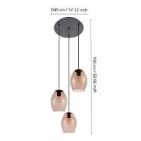 Stars of Light Hanglamp amberglasEstanys 1 3-lichts - 390161 - thumbnail