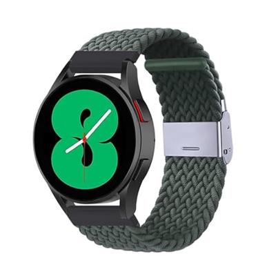 By Qubix - Compatible met Garmin Vivoactive 4 - Vivoactive 4L - Braided nylon bandje - Donkergroen - Compatible Garmin bandje - Bandbreedte: 22mm