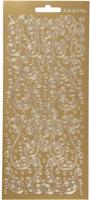 Creativ Company Stickers, swirl, vel 10x23 cm, goud, 1 vel - thumbnail