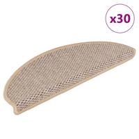 VidaXL Trapmatten sisal-look zelfklevend 30 st 65x21x4 cm lichtbeige - thumbnail