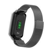 Milanese loop bandje met case - Zwart - Xiaomi Smart Band 7 Pro - thumbnail