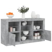 Dressoir met LED-verlichting 123x37x67 cm betongrijs - thumbnail