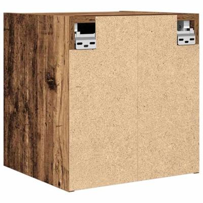 Nachtkastjes wandgemonteerd 2 st 38x34x40 cm oud houtkleurig