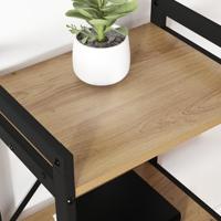 Boekenkast artisanaal eikenkleurig 60 x 30 x 83 cm Bewerkt hout - thumbnail