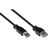 USB A 3.0 verlengkabel 0,5 meter zwart - thumbnail