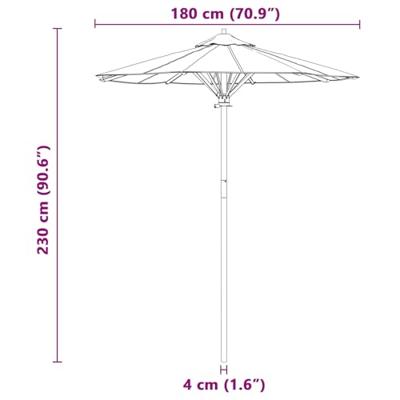 VidaXL Tuinparasol crème wit ø 270 x 260 cm bamboe VidaXL Tuinparasol crème wit ø 270 x 260 cm bamboe