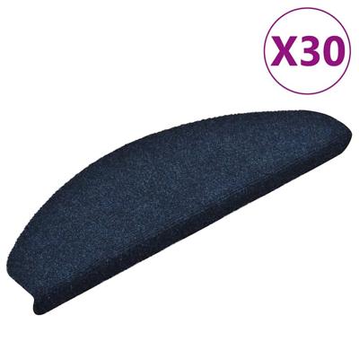VidaXL Trapmatten zelfklevend 30 stuks 65x21x4 cm marineblauw halfrond groot