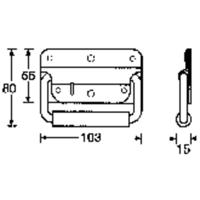 Adam Hall 3412 Boxgreep Staal (l x b x h) 103 x 80 x 15 mm - thumbnail