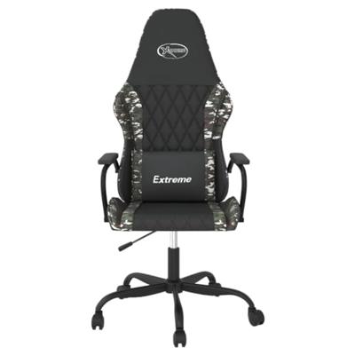Gamestoel kunstleer zwart en camouflage