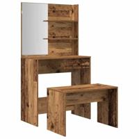 Kaptafelset bewerkt hout oud houtkleurig - thumbnail