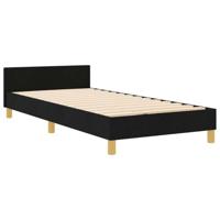 Bedframe met hoofdeinde Zwart 90 x 190 cm Stof - thumbnail