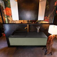 Badkamermeubelset Mondiaz Erin 120 cm met 1 Lade met RIDGE Wastafel Links Urban met 1 kraangat Greeploos Mat Army - thumbnail