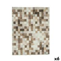 Tafelkleed Dun canvas Anti-vlek Ruiten 140 x 180 cm Beige (6 Stuks) - thumbnail
