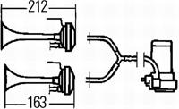 2-klankcompressorhoorn 12V 118dB 780/840 3PB003001651 - thumbnail