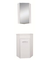 Lena hoek-fonteinkast + wast. en spiegelk. 500x850x250 wit - thumbnail