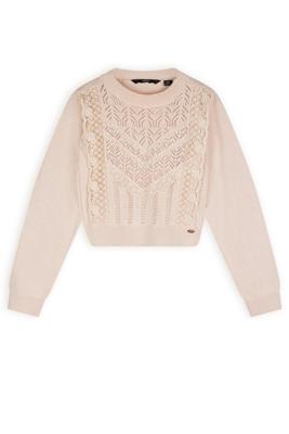 NoBell Zomer trui gebreid meisjes Ivoor wit - gehaakte details - Kader