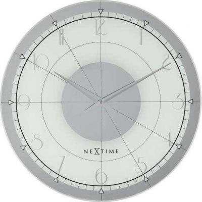 NeXtime klok 8125 fancy round, ø43 cm, wall, white/silver