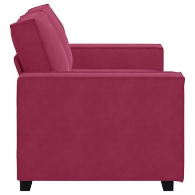 Tweezitsbank 120 cm fluweel wijnrood - thumbnail