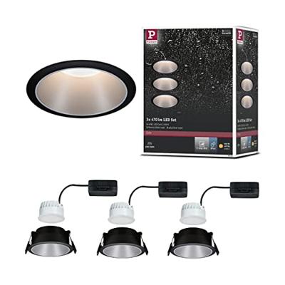 Paulmann 93408 Cole Coin Inbouwlamp Set van 3 stuks LED 18 W Zwart, Zilver Paulmann 93408 Cole Coin Inbouwlamp Set van 3 stuks LED 18 W Zwart, Zilver