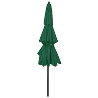 Parasol 3-laags met aluminium paal 3 m groen - thumbnail