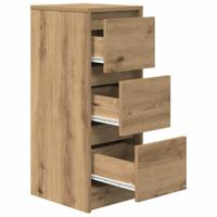 Dressoir 29,5x34x76 cm bewerkt hout artisanaal eikenkleur - thumbnail
