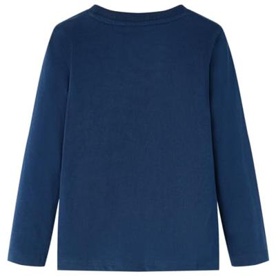 Kindershirt met lange mouwen terreinwagenprint 92 marineblauw - thumbnail