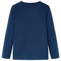 Kindershirt met lange mouwen terreinwagenprint 92 marineblauw - thumbnail