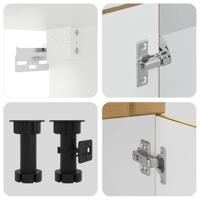 4-delige Keukenkastenset Kalmar bewerkt hout artisanaal eiken - thumbnail