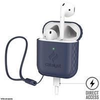 Catalyst Lanyard Case voor AirPods 1 en 2 - Siliconen hoes voor AirPods-case, inclusief koord, hoogglanzende oppervlakteafwerking met extra grip, compatibel met draadloos opladen - Marineblauw - thumbnail