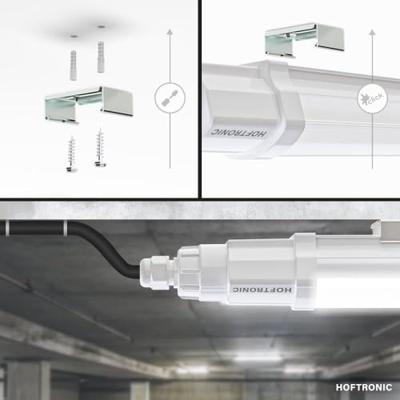 Set van 6 Q-Series LED TL Armaturen 150cm - 48 Watt 5760 Lumen vervangt 192 Watt - 120lm/W - 4000K neutraal wit licht - Gereedschapsloos Koppelbaar - IK08 - IP65 Waterdicht - Tri-proof plafondverlichting Set van 6 Q-Series LED TL Armaturen 150cm - 48 Watt 5760 Lumen vervangt 192 Watt - 120lm/W - 4000K neutraal wit licht - Gereedschapsloos Koppelbaar - IK08 - IP65 Waterdicht - Tri-proof plafondverlichting