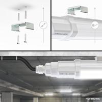 Q-Series LED TL Armatuur 150cm - 48 Watt 5760 Lumen vervangt 192 Watt - 120lm/W - 6500K daglicht wit licht - Gereedschapsloos Koppelbaar - IK08 - IP65 Waterdicht - Tri-proof plafondverlichting - thumbnail