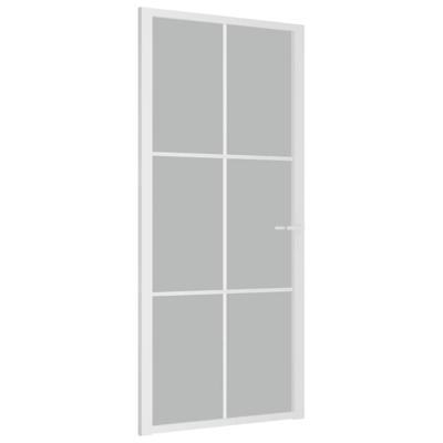 VidaXL Binnendeur 93x201,5 cm matglas en aluminium wit